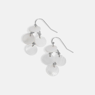 Whispers Abalone Coins Dangle - Silver