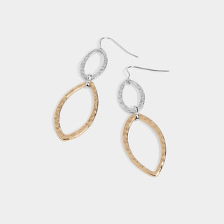 Whispers Oval Drop Dangle - Mixed Metal