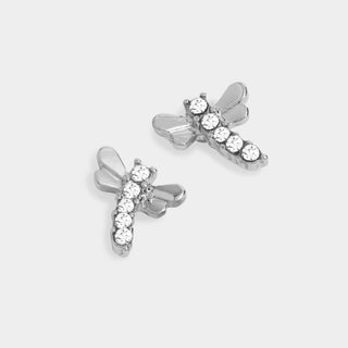 Whispers Glitz Dragonfly Stud - Silver