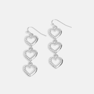 Whispers Rhinestone Heart Chain Dangle - Silver