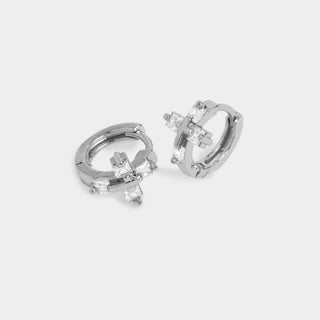 Whispers Cross Huggie - Silver