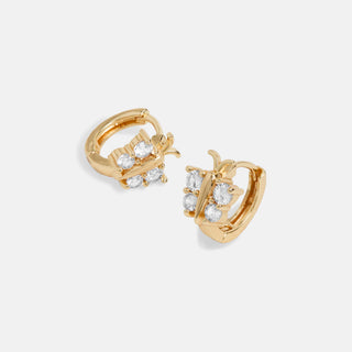 Whispers Dazzling Butterfly Huggie - Gold