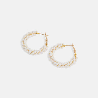Whispers Colorburst Bead Hoop - White