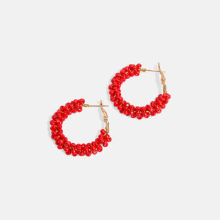 Whispers Colorburst Bead Hoop - Red
