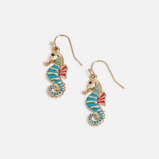 Whispers Coastal Sea Horse Dangle - Blue