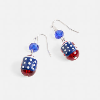 Whisers Flag Bead Dangle - Red/White/Blue
