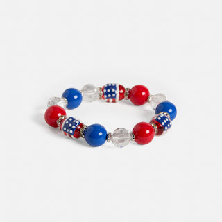 Whispers Flag Bead Bracelet - Red/White/Blue