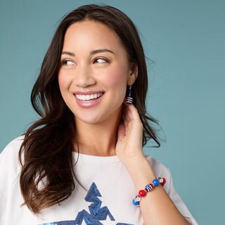 Whispers Flag Bead Bracelet - Red/White/Blue