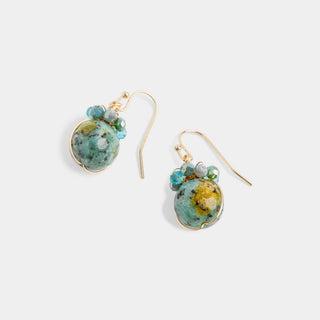 Whispers Turquoise Stone Dangle Earrings - Turquoise