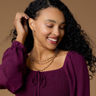 Whispers Paperclip Chain Loop Earrings - Silver