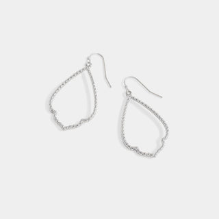 Whispers Open Frame Drop Earrings - Silver