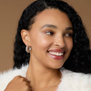 Whispers Rugged Hoop Earrings - Gold