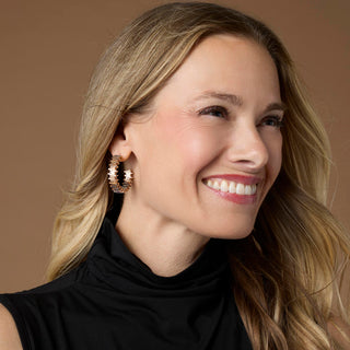 Whispers Jagged Hoop Earrings - Gold