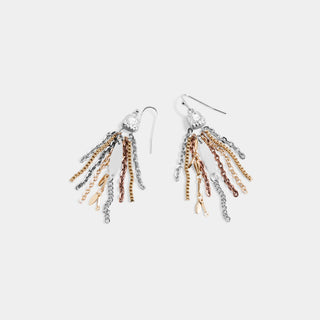 Whispers Chain Fashion Dangle Earrings - Mixed Metal