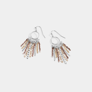 Whispers Glitz Chain Dangle Earrings - Mixed Metal
