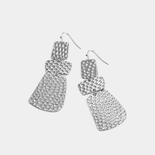 Whispers Statement Dangle Earrings - Silver
