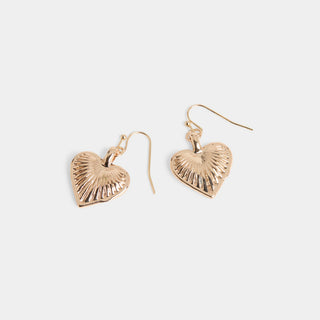 Whispers Radiant Heart Earrings - Gold