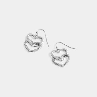 Whispers Hearts Intertwined Earrings - Silver