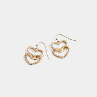 Whispers Hearts Intertwined Earrings - Gold