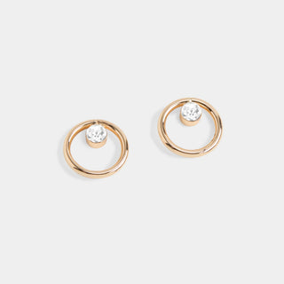 Whispers Simple Dazzle Stud Earrings - Gold