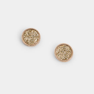 Whispers Glitter Plate Stud Earrings - Gold