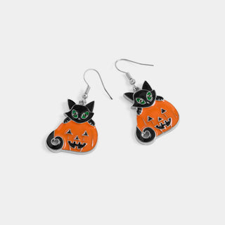 Whispers Pumpkin Cat Dangle - Orange