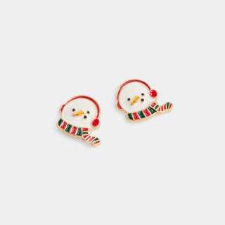 Whispers Earmuff Snowman Stud - White