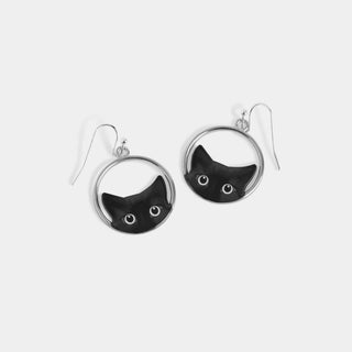 Whispers Peeping Cat Dangle - Black