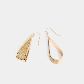 Whispers Sparkle Teardrop Dangle Earrings - Gold/Gold
