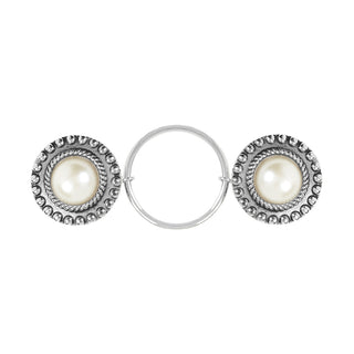 Embrace Fashion Fastener - Silver and Pearl - Pearl Shield