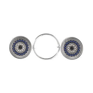 Embrace Fashion Fastener - Silver and Indigo - Indigo Shield