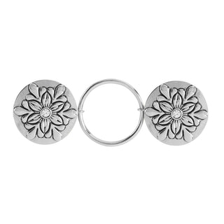 Embrace Fashion Fastener - Silver - Floral Shield