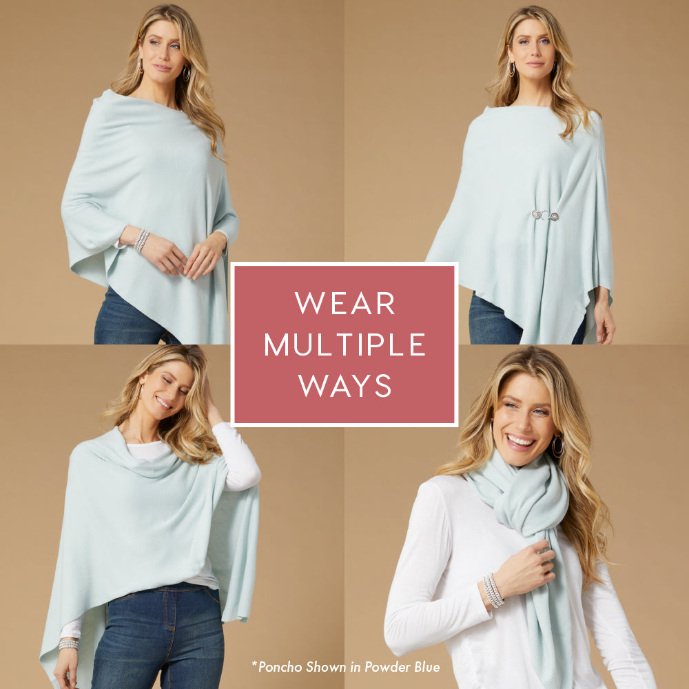 Coco + Carmen Women's Lightweight Poncho Shawl – Open Front Sweater Cape In Mushroom | Versatile Layering Piece, One Size Fits Most