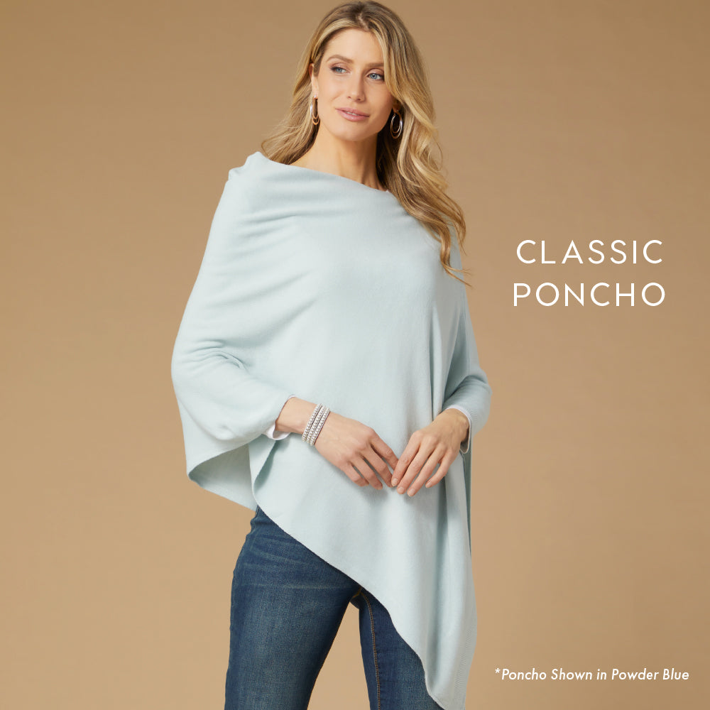 Lightweight Poncho in Assorted Colors Stone