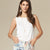 Erin Pleat Back Tank  - White