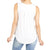 Erin Pleat Back Tank  - White