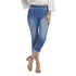 OMG Straight Leg Fringe Capri Jeans - Medium Denim