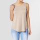 Erin Pleat Back Tank - Tan