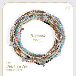 The Beatitudes Cross Charm Bracelet - Silver