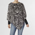 Sydney Printed Long Eyelash Poncho - Black Animal