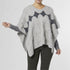 Annabelle Eyelash Diamond Poncho - Mid Heather Grey