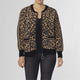 Heidi Animal Print Eyelash Zip Cardigan with Pockets - Camel/Black - Final Sale - Camel/Black