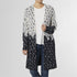 Stevie Long Eyelash Two Tone Animal Print Cardigan - Cream/Black/Grey