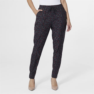 Printed Jasmine Traveler Pant - Black/Red/Tan