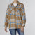 Skylar Plaid Button Front Shacket - Camel/Cream - Final Sale - Camel/Cream