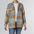 Skylar Plaid Button Front Shacket - Camel/Cream