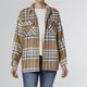 Skylar Plaid Button Front Shacket - Camel/Cream