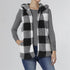 Nancy Soft Plaid Hooded Vest - Black/White