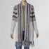 Thea Multi Color Cardigan with Fringe - Cream/Multi