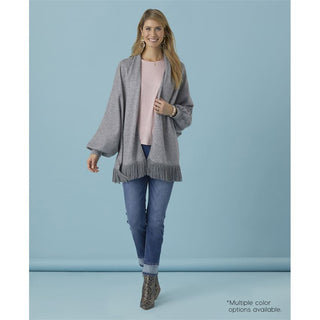 Cheryl Soft Wrap with Fringe - Red